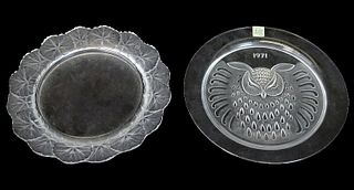 Pair of Lalique Crystal Plates