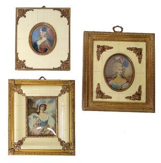 Three (3) European Gold Gilt Portrait Frames