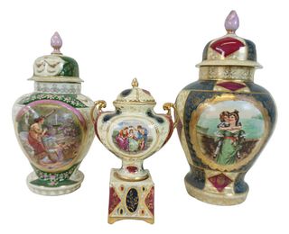 Three (3) Royal Vienna Style Gold Gilt Urns