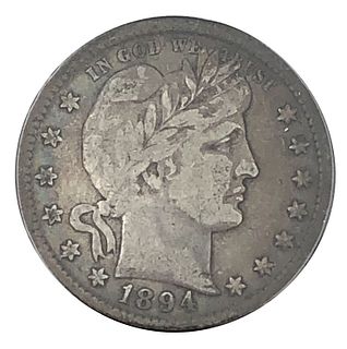 1894 Barber Quarter Dollar Coin