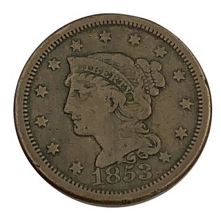 1853 Large Libeerty Head Cent Coin