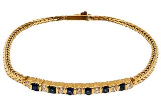 14K Gold Diamond Sapphire Bracelet Appraised value