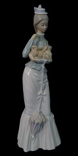 Lladro #4893 Walk with the Dog Porcelain