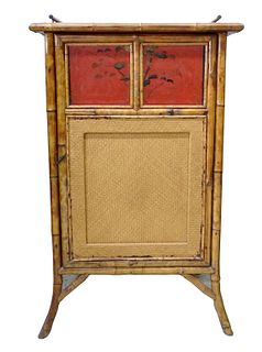 English Victorian Bamboo Chinoiserie Cabinet