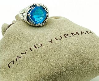 DAVID YURMAN BLUE TOPAZ STERLING SILVER INFINITY RING