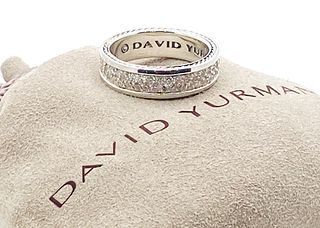 DAVID YURMAN  DIAMOND SILVER 925 STREAMLINE PAVE BAND