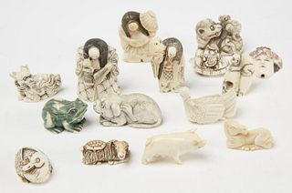 Lot of 15 Asian Bone Carvings