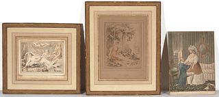 3 prints Carington Bowles, Fragonad, F. Boucher