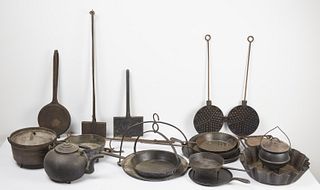 Large Lot of Early Iron Cooking - Fireplace Items
