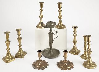 Early Candlestick Pair - LOT of Brass Candlesticks