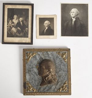 George Washington Bronze Plaque with Etchings