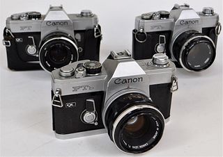 Group of 3 Canon FT SLR Cameras