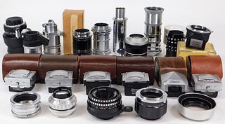 Group of Exakta Camera Lenses and Accessories