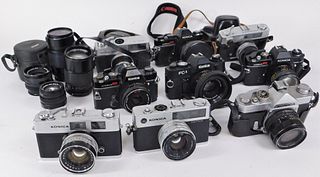 Group of 9 Konica 35mm Cameras