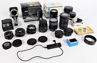 Group of Minolta 35mm Lenses and Accessories
