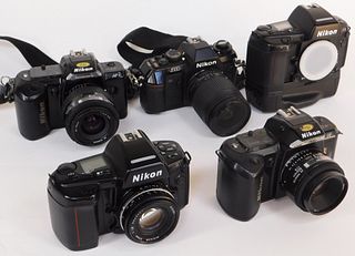 Group of 5 Nikon SLR Cameras