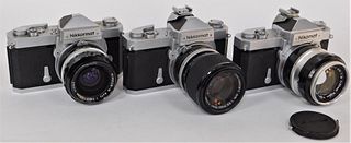Group of 3 Nikon 35mm SLR Cameras