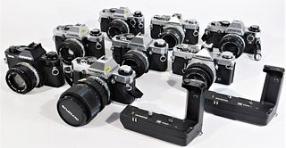 Group of 8 Olympus 35mm SLR Cameras