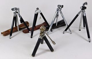Group of 5 Vintage Folding Tabletop Tripods #3