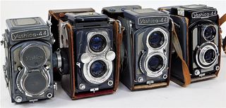 Group of 4 Yashica 44 TLR Cameras
