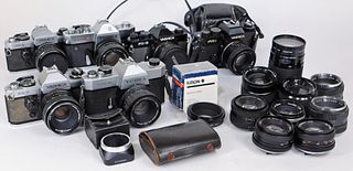 Group of 6 Yashica 35mm Cameras and Lenses