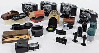 Group of Zeiss Ikon Contina Folding Cameras