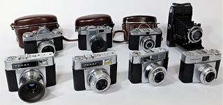 Group of 8 Zeiss Ikon 35mm and 120 Film Cameras