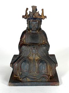 Chinese Bronze Seated Deity