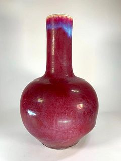 Very Large Chinese Jun Style Flambe Glaze Vase