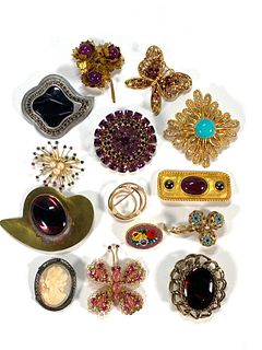 Assorted Lot of Costume Brooches