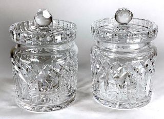 Two Waterford Crystal Biscuit Barrels