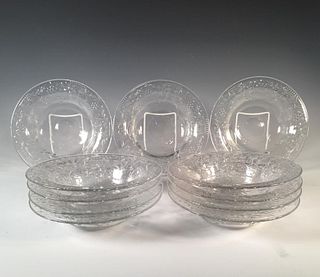 11 American Engraved Crystal Bowls