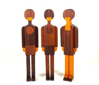 Three Charming Figural Wood Specimen Samples
