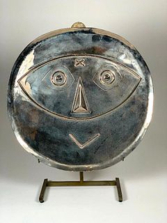 Mexican Hammered Metal Face Charger, Modern
