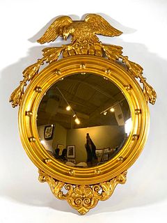 Andrew Kolb Federal Style Gilt Wood Convex Mirror