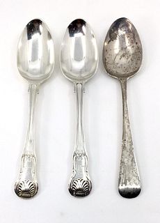 Three English Silver Tablespoons