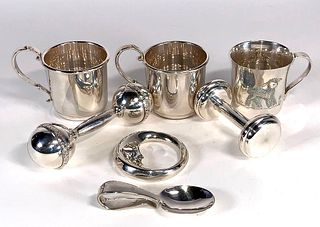 Assorted Sterling Silver Baby Items,Tiffany and Others