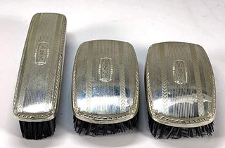 Three Sterling Silver Clothes Brushes
