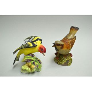 ROYAL WORCESTER WESTERN TANAGER AND SPARROW BIRDS