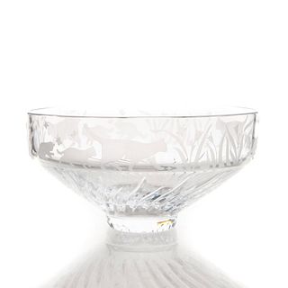 LENOX CRYSTAL ETCHED CENTERPIECE BOWL, CATS