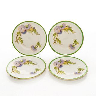 4 ROYAL DOULTON SMALL FLORAL PLATES, GLAMIS THISTLE