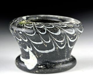 Rare 12th C. Islamic Ink Well - Marbled Glass