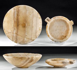 Lot of 2 Large Bactrian Alabaster Offering Dishes