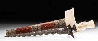 Late 19th C. Indonesian Kris w/ Ivory Handle