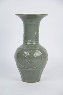 A Longquan Molded 'Peony' Vase.