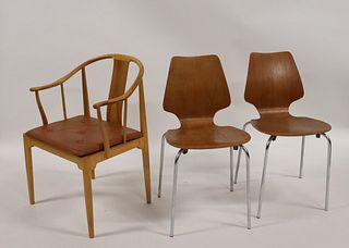 3 Fritz Hansen Chairs.