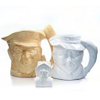 3 UNDECORATED NAUTICAL CHARACTER JUGS