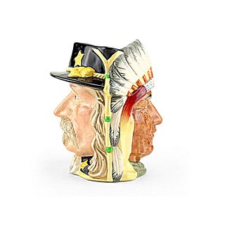 CHIEF SITTING BULL AND GEORGE ARMSTRONG CUSTER D6712 - LARGE - ROYAL DOULTON CHARACTER JUG