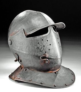 Early 17th C. German Steel Close Helmet