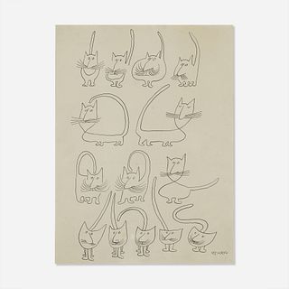 Saul Steinberg, Untitled (Cats)